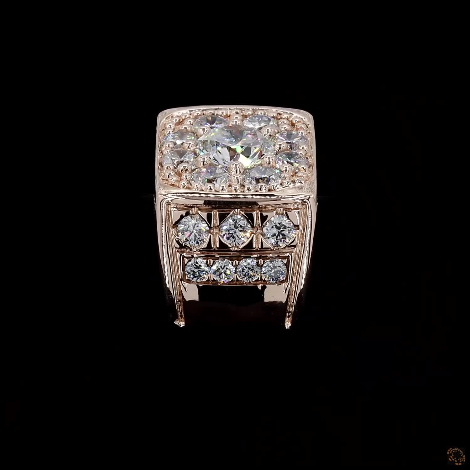Men’s lab grown diamond ring close up