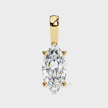 Certified lab grown marquise cut diamond pendant necklace yellow gold