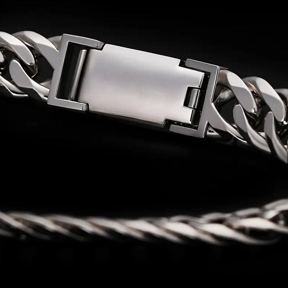 Solid platinum Miami Cuban link chain modern men’s jewelry