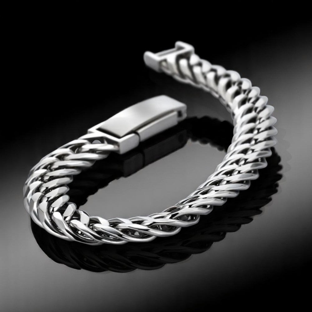 
Premium men’s platinum double Cuban bracelet