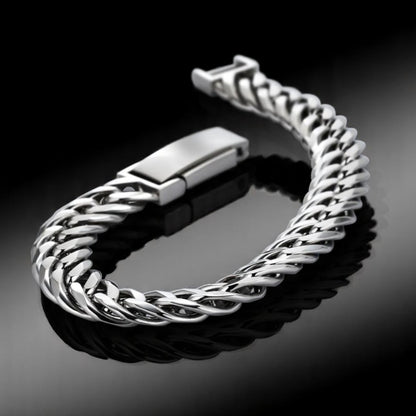 
Premium men’s platinum double Cuban bracelet