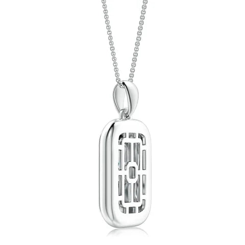 2 Carat Emerald-Cut Lab Grown Diamond Men’s Pendant with Chain in