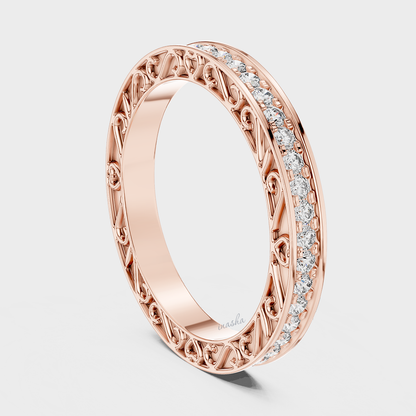 Ethical lab grown diamond band certified