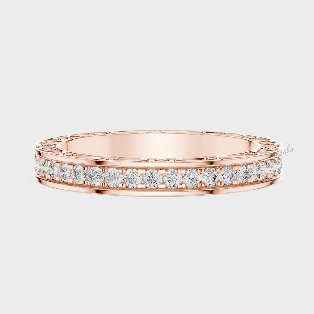 Rose gold lab grown diamond band