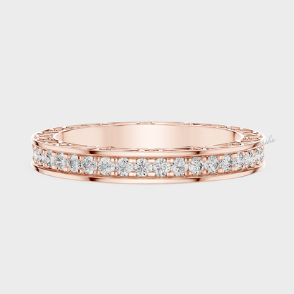 Rose gold lab grown diamond band