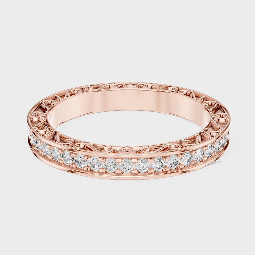 Elegant lab grown diamond band close view