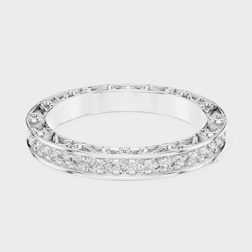 White gold lab grown diamond band