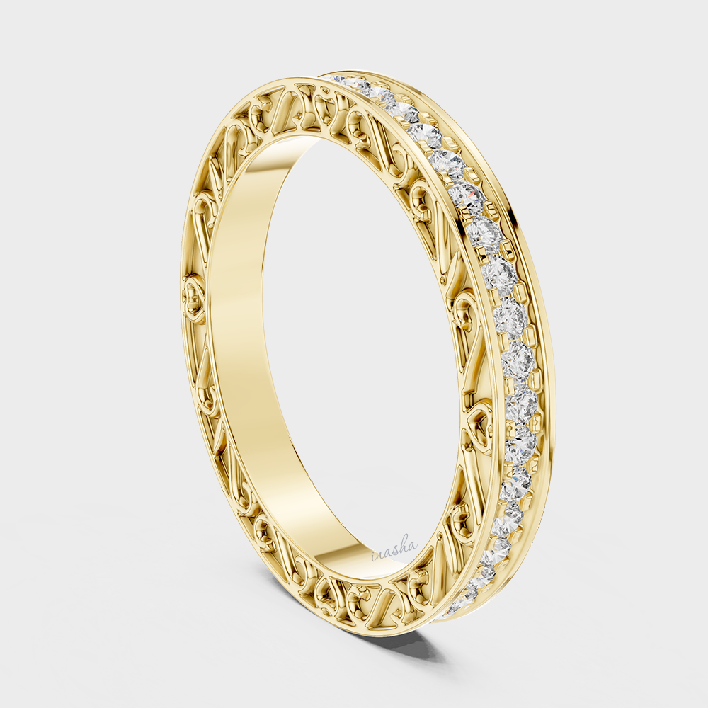 Lab grown diamond band 0.51 carat round cut