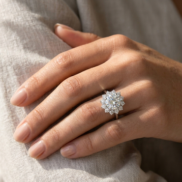 Round Lab Diamond Ring For Maximum Shine with White Gold