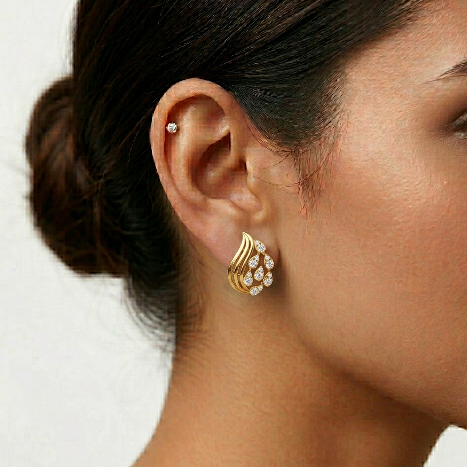 0.50 Ct total lab-grown round diamond stud earrings (0.25 Ct each), GLI certified, set in hallmarked 9K, 14K, 18K gold or 950 platinum, designed for ethical luxury, everyday brilliance, and timeless style.