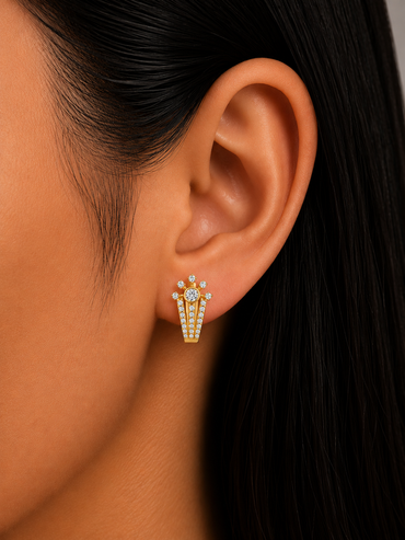 Lab-Grown Diamond Hoops In Premium 18K Yellow Gold