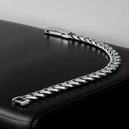 Luxury men’s platinum Miami Cuban hollow bracelet