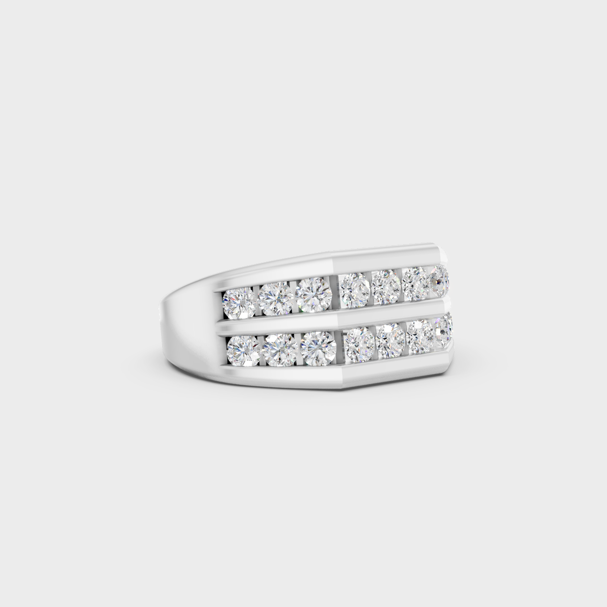 Distinctive 1.82 Ct Round-Cut Lab-Grown Diamond Men's Band in 18K Rose Gold.