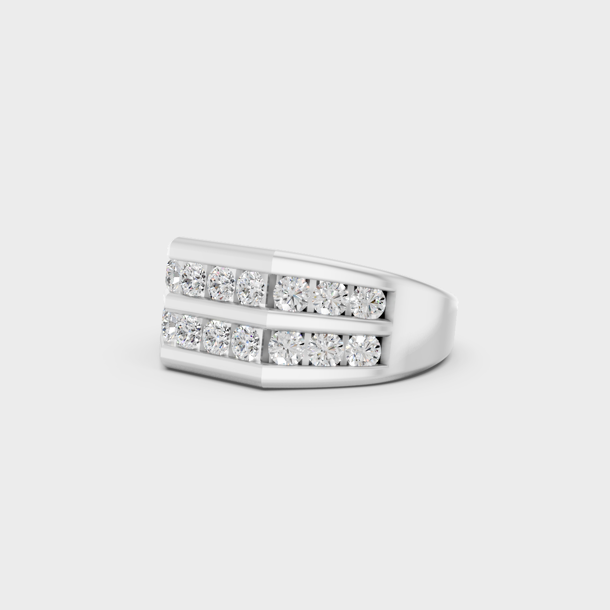 Designer 1.82 Ct Lab-Grown Diamond Men's Ring featuring warm 18K Rose Gold tones.