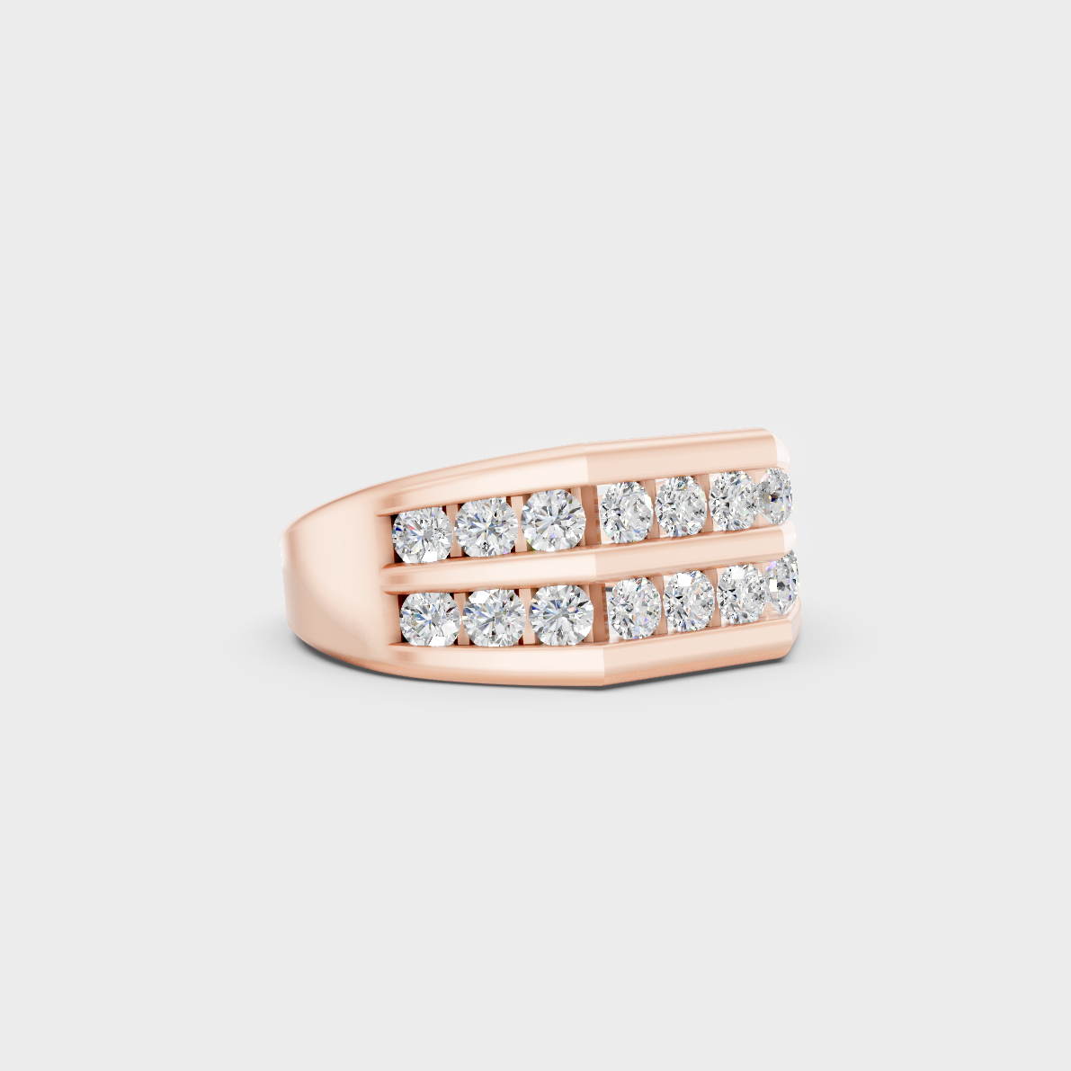 Premium 1.82 Ct Certified Lab-Grown Diamond Men's Band, handcrafted in 14K White Gold.