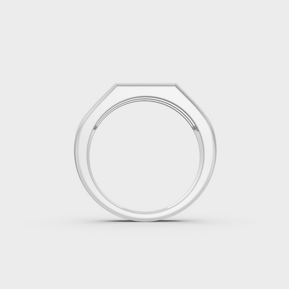 Exquisite 1.82 Ct Round Lab-Grown Diamond Men's Wedding Ring, polished 14K Rose Gold finish.