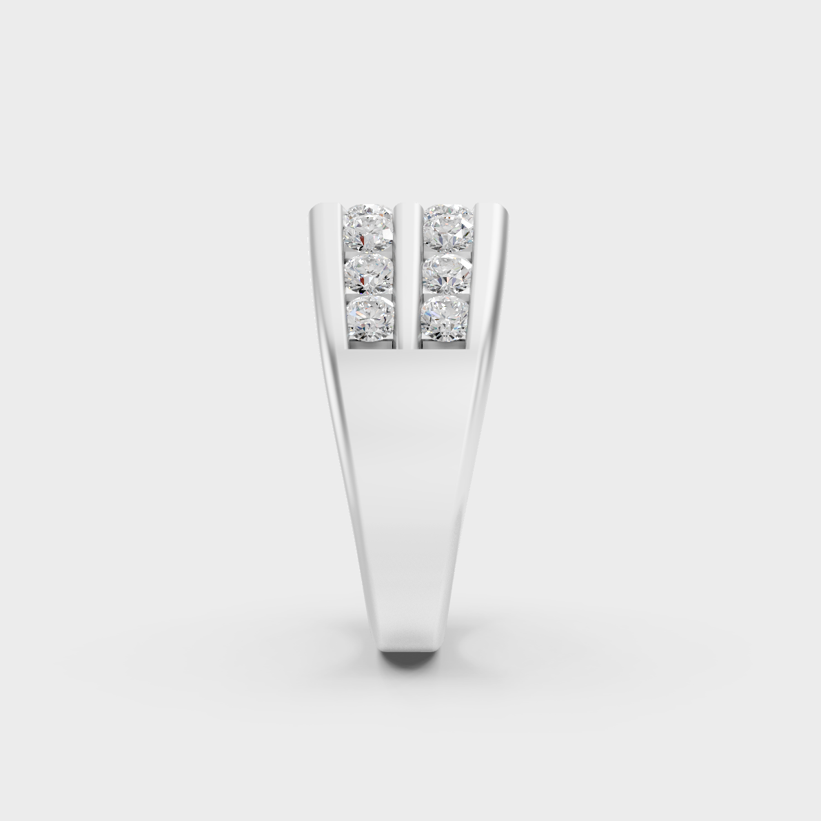 Certified 1.82 Ct Round-Cut Lab-Grown Diamond Men's Band in 950 Platinum.