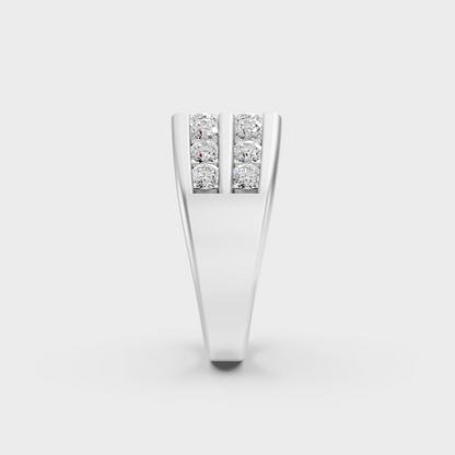 Certified 1.82 Ct Round-Cut Lab-Grown Diamond Men's Band in 950 Platinum.