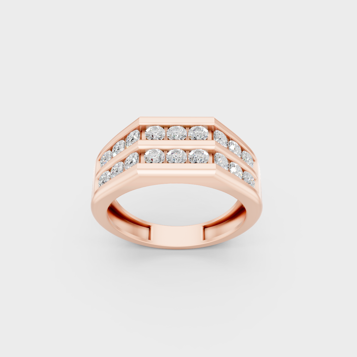 Sophisticated 1.82 Ct Round Lab-Grown Diamond Men's Wedding Ring with 14K White Gold setting.