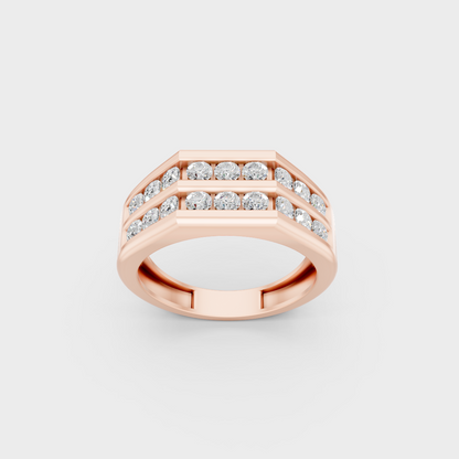 Sophisticated 1.82 Ct Round Lab-Grown Diamond Men's Wedding Ring with 14K White Gold setting.