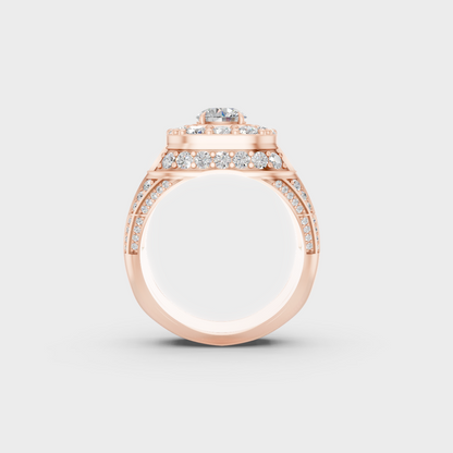 Unique 4.48 Ct Certified Lab-Grown Diamond Men's Ring with modern appeal in 9K Rose Gold.