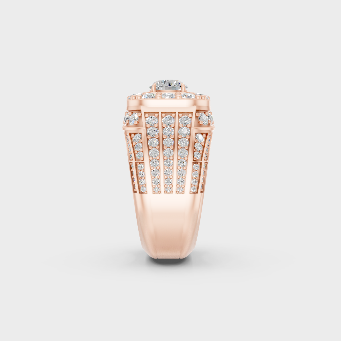 Ethical Luxury 4.48 Ct Lab-Grown Diamond Men's Ring, elegant statement in 18K Rose Gold.