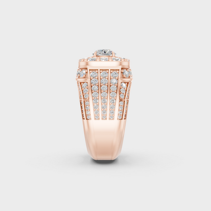 Ethical Luxury 4.48 Ct Lab-Grown Diamond Men's Ring, elegant statement in 18K Rose Gold.