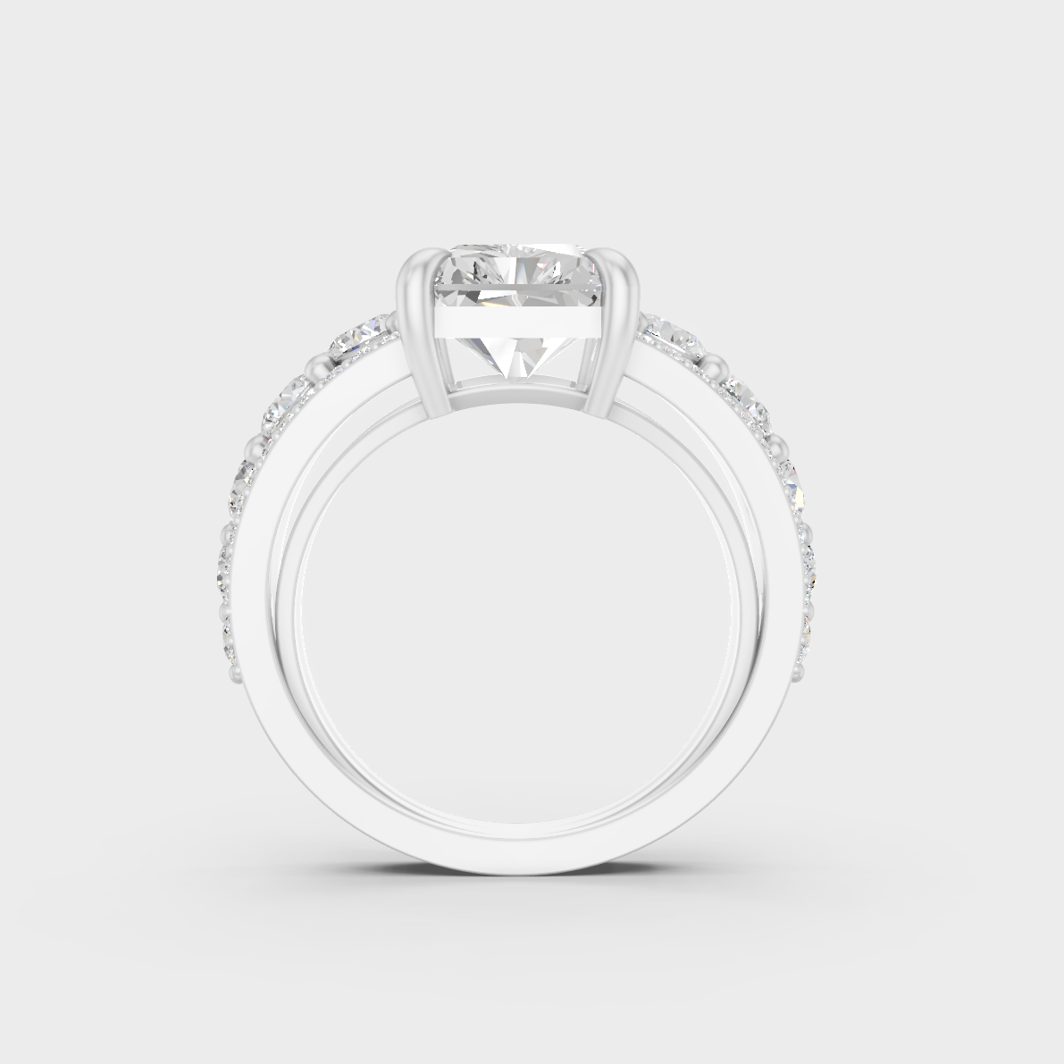 High-Durability 7.8 Ct Radiant Cut Lab-Grown Diamond Engagement Ring in premium 950 Platinum.