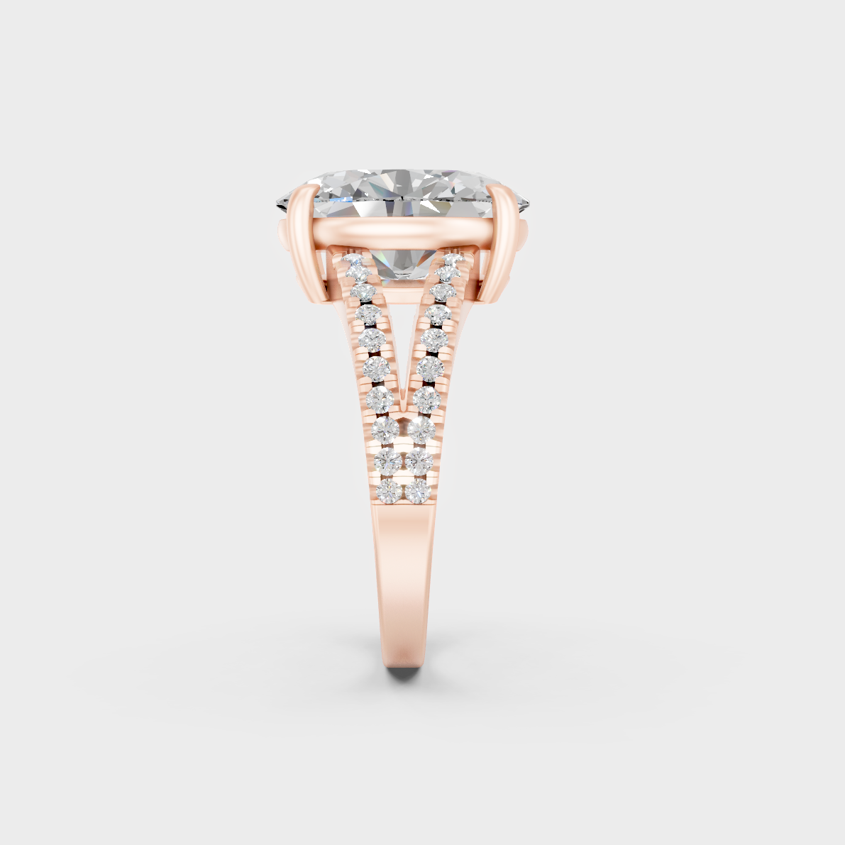 Unique 4.52 Ct Certified Lab-Grown Diamond Solitaire with modern appeal in 9K Rose Gold.