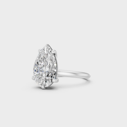 Certified 5 Ct Pear-Cut Lab-Grown Diamond Engagement Ring in 950 Platinum.