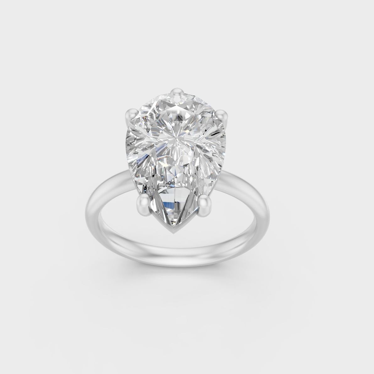 High-Durability 5 Ct Pear-Cut Lab-Grown Diamond Solitaire, premium 950 Platinum.