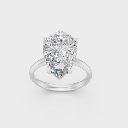 High-Durability 5 Ct Pear-Cut Lab-Grown Diamond Solitaire, premium 950 Platinum.