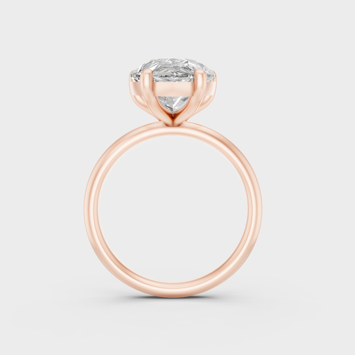 Ethical Luxury 5 Ct Pear-Cut Lab-Grown Diamond Ring, elegant statement in 18K Rose Gold.