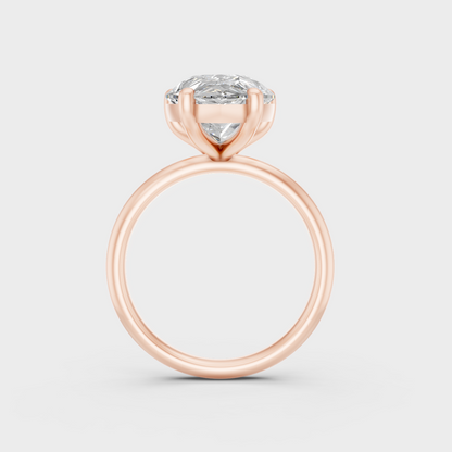 Ethical Luxury 5 Ct Pear-Cut Lab-Grown Diamond Ring, elegant statement in 18K Rose Gold.
