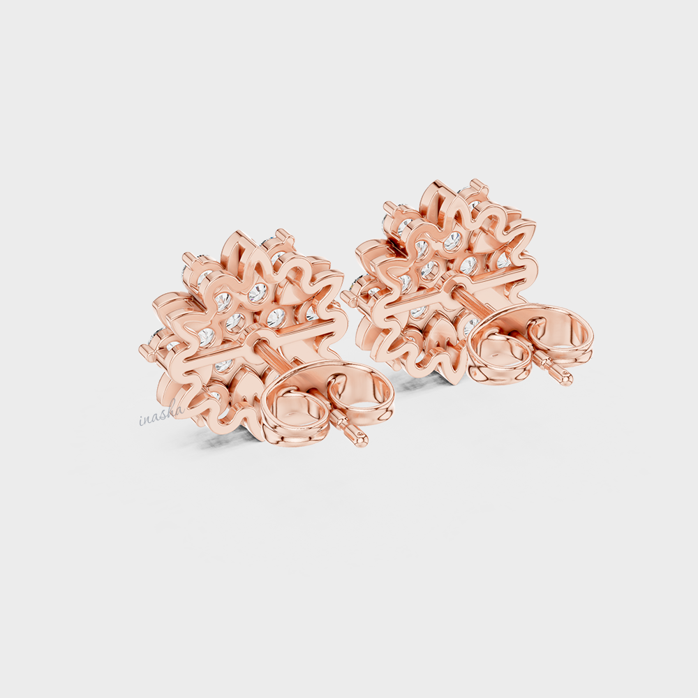 Ethical Luxury 0.90 Ct Lab Diamond Stud Earrings Rose Gold