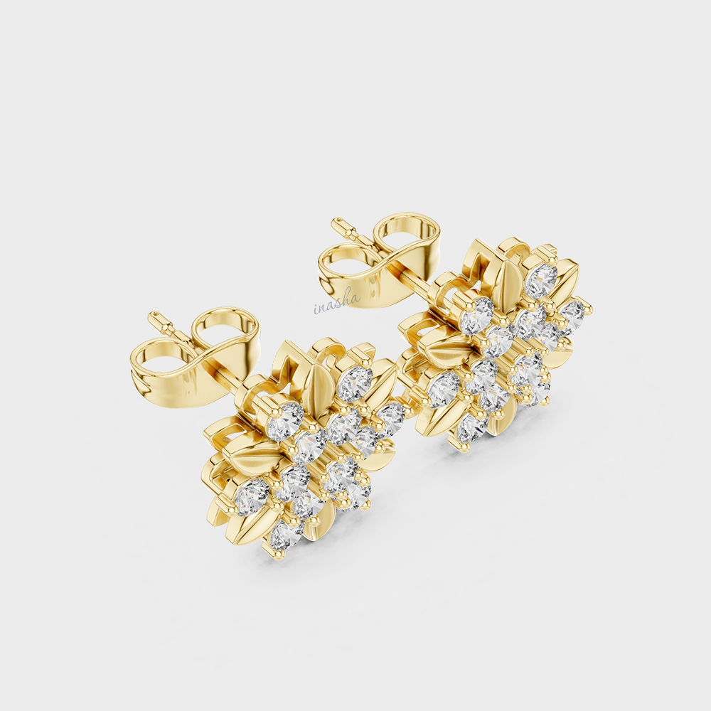 GLI Certified Lab-Grown Round Diamond Studs In Yellow Gold