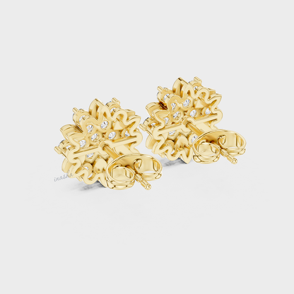 Ethical Luxury 0.90 Ct Lab Diamond Stud Earrings Yellow Gold