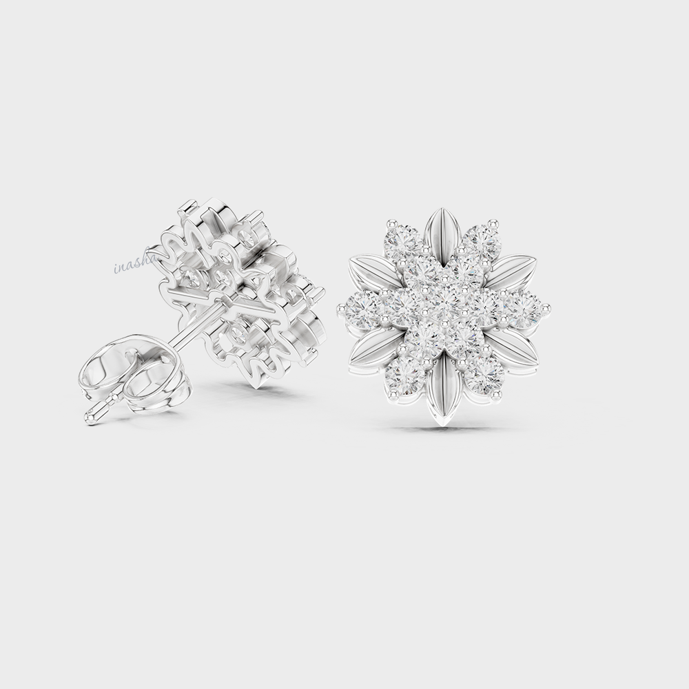 0.90 Ct Total Lab Diamond Stud Earrings In 950 Platinum