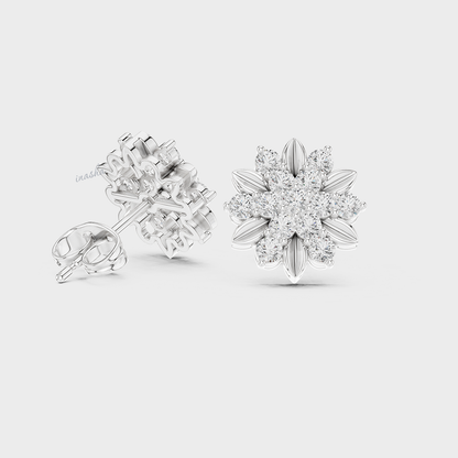 0.90 Ct Total Lab Diamond Stud Earrings In 950 Platinum