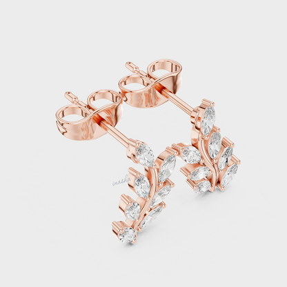 GLI Certified Lab-Grown Marquise Diamond Studs In Rose Gold