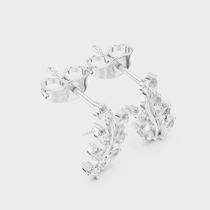 GLI Certified Lab-Grown Marquise Diamond Studs In White Gold
