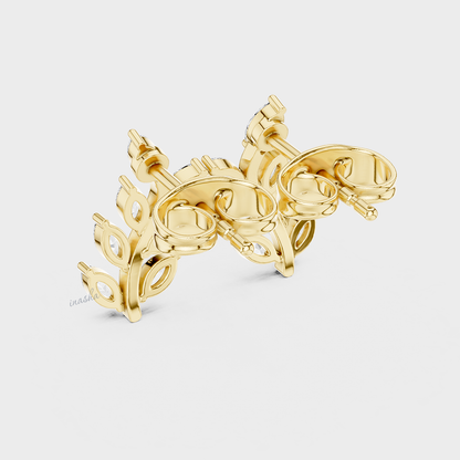 Ethical Luxury 0.34 Ct Lab Diamond Stud Earrings Yellow Gold