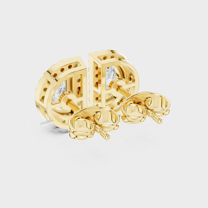 Ethical Luxury 0.64 Ct Lab Diamond Stud Earrings Yellow Gold