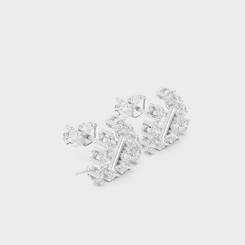 0.76 Ct Total Lab-Grown Round Diamond Stud Earrings In platinum