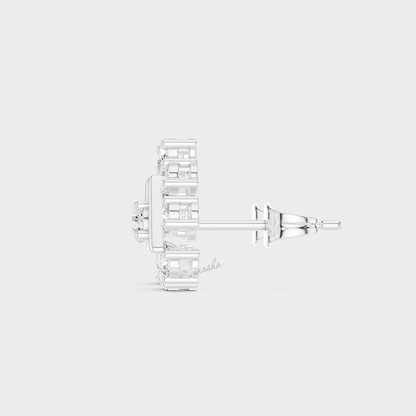 Brilliant Round Cut Lab Diamond Stud Earrings In Hallmark White Gold