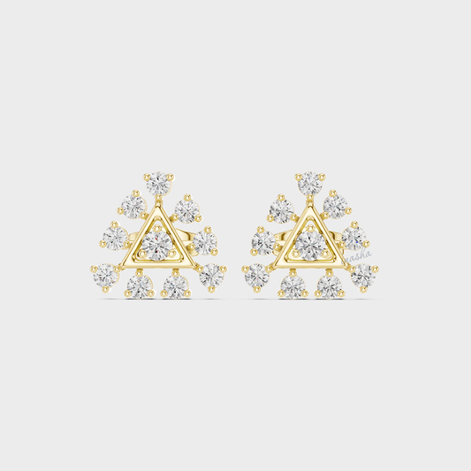 0.38 Carat Each Lab-Grown Round Diamond Stud Earrings In Yellow Gold – GLI Certified