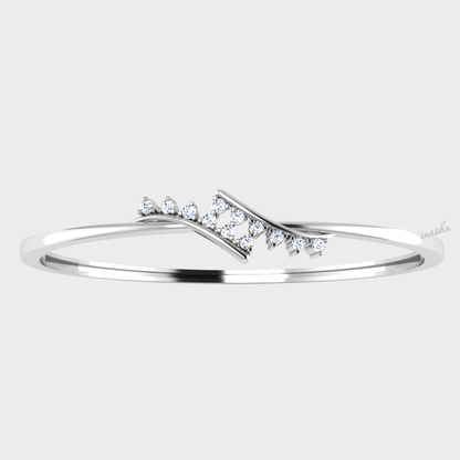 GLI certified lab grown round cut diamond bangle in white gold