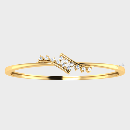 GLI certified lab grown round cut diamond bangle in yellow gold
