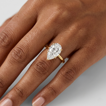 1.5 To 4.5 Ct Pear Cut Lab Grown Diamond Womens Ring In 9K 14K 18K Yellow White Rose Gold Or 950 Platinum