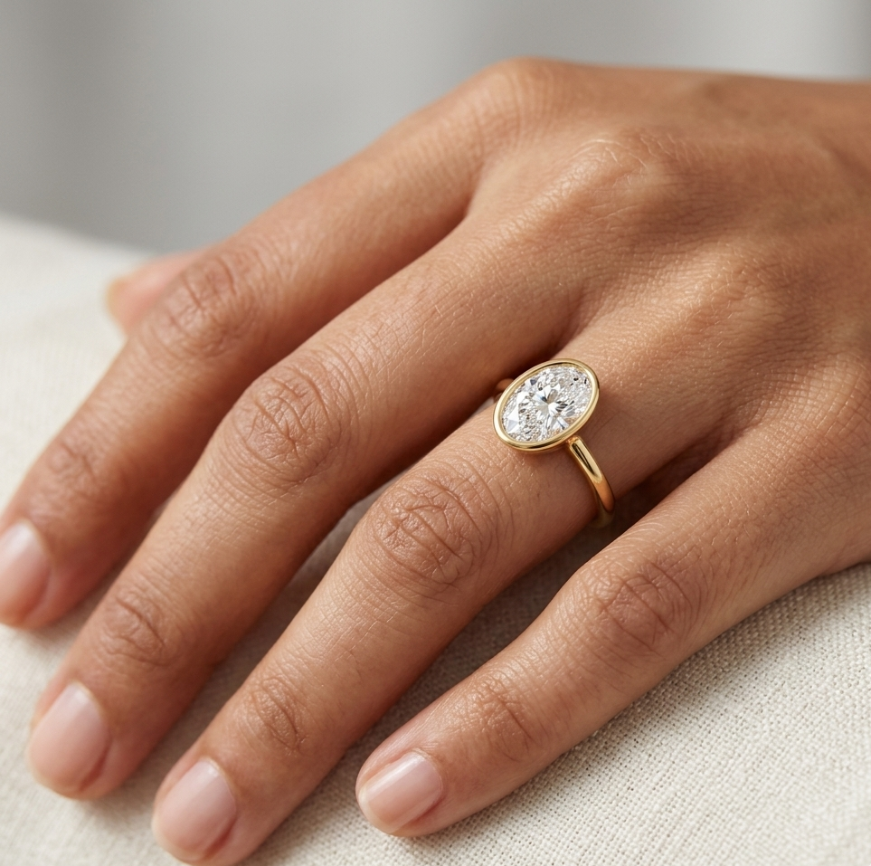 1 To 5 Ct Oval Cut Lab Grown Diamond Womens Ring In 9K 14K 18K Yellow White Rose Gold Or 950 Platinum